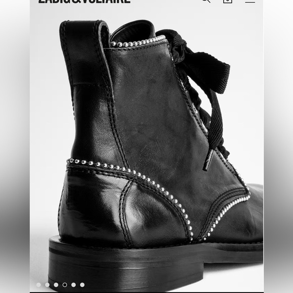 Zadig & Voltaire Black Ankle Boots with Silver Accents - Picture 3 of 16